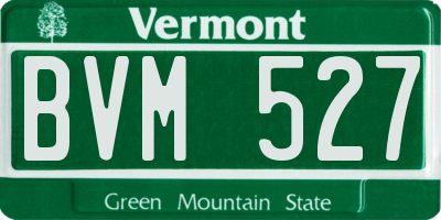 VT license plate BVM527