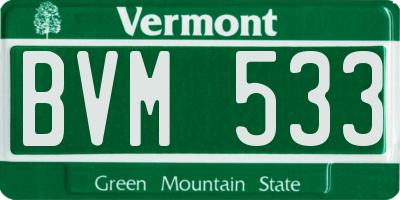 VT license plate BVM533