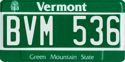 VT license plate BVM536