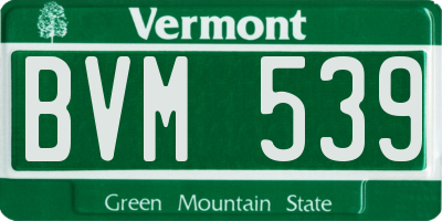 VT license plate BVM539