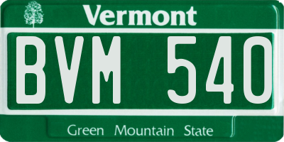 VT license plate BVM540