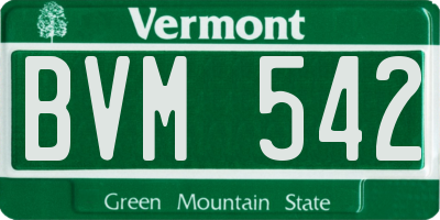 VT license plate BVM542