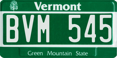 VT license plate BVM545