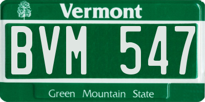 VT license plate BVM547