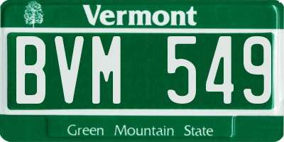 VT license plate BVM549