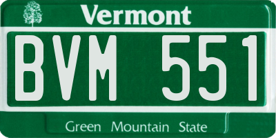 VT license plate BVM551