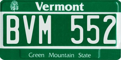 VT license plate BVM552