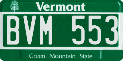 VT license plate BVM553