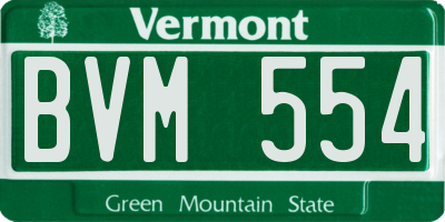 VT license plate BVM554