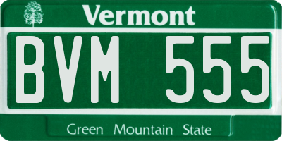 VT license plate BVM555