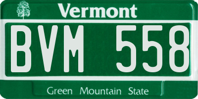 VT license plate BVM558
