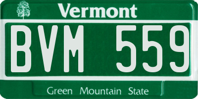 VT license plate BVM559