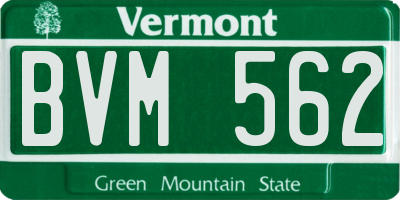 VT license plate BVM562