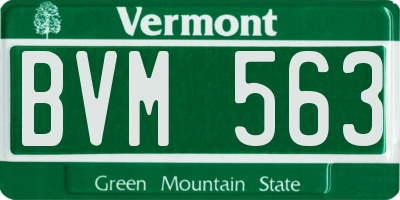 VT license plate BVM563