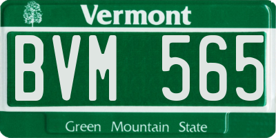VT license plate BVM565