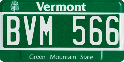VT license plate BVM566