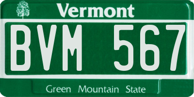 VT license plate BVM567