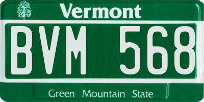 VT license plate BVM568