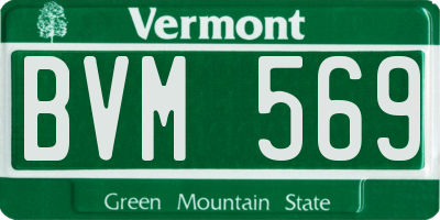 VT license plate BVM569