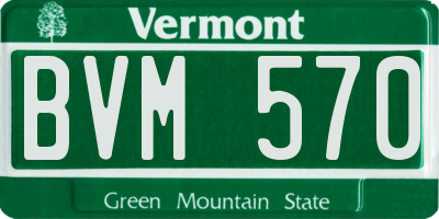 VT license plate BVM570
