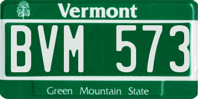 VT license plate BVM573