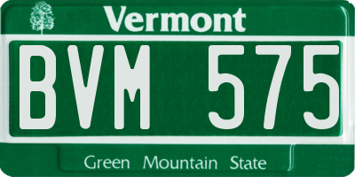 VT license plate BVM575