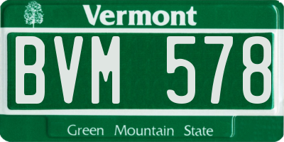 VT license plate BVM578