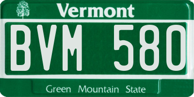 VT license plate BVM580
