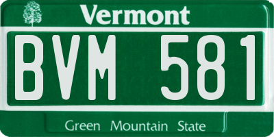 VT license plate BVM581