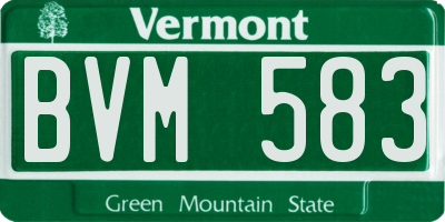 VT license plate BVM583