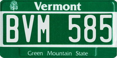 VT license plate BVM585