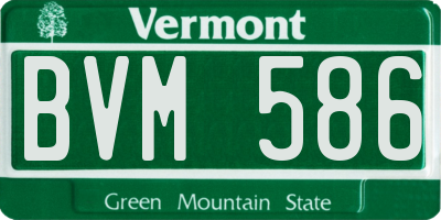 VT license plate BVM586