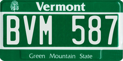VT license plate BVM587