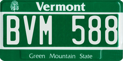VT license plate BVM588