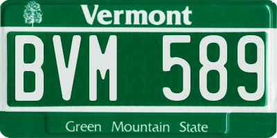 VT license plate BVM589