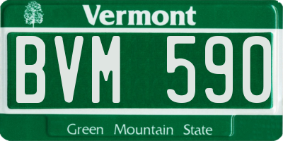 VT license plate BVM590