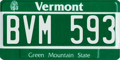 VT license plate BVM593
