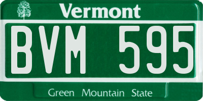 VT license plate BVM595