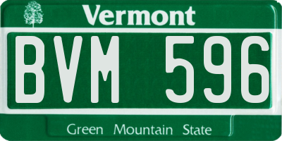 VT license plate BVM596