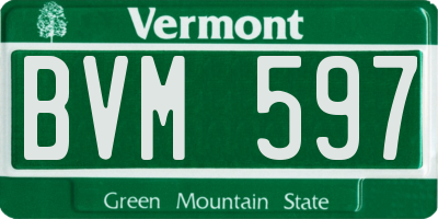 VT license plate BVM597