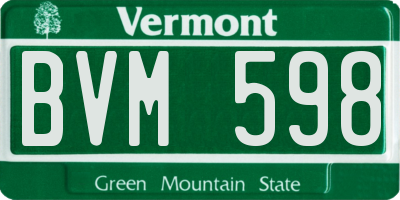 VT license plate BVM598