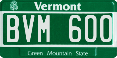 VT license plate BVM600