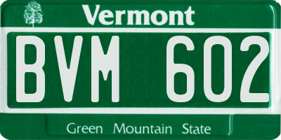 VT license plate BVM602