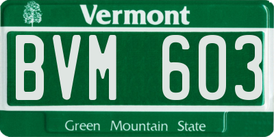 VT license plate BVM603