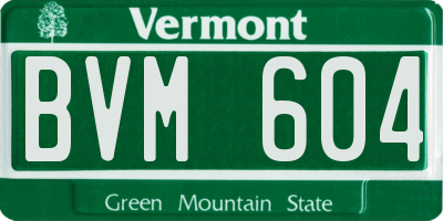 VT license plate BVM604