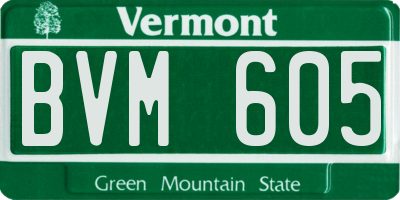 VT license plate BVM605