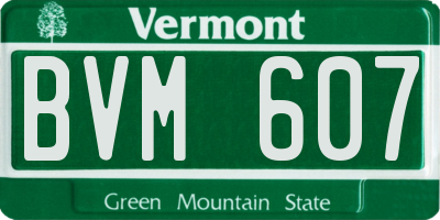 VT license plate BVM607