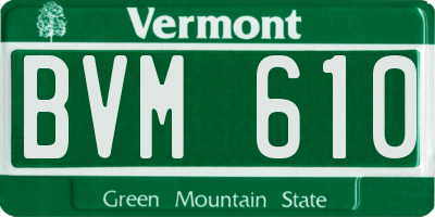 VT license plate BVM610