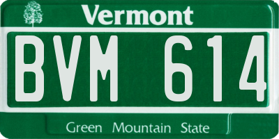 VT license plate BVM614