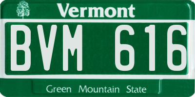 VT license plate BVM616